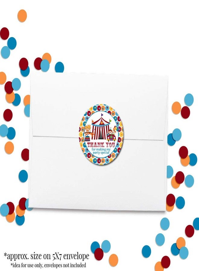 Amanda Creation Circus Carnival Birthday Party Thank You Sticker Labels, 40 2" Party Circle Stickers by AmandaCreation, Great for Party Favors, Envelope Seals & Goodie Bags - Image 4